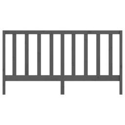 Berkfield Home Beautiful Bed Headboard Grey 206x4x100 cm Solid Wood Pine - Size: 206 x 4 x 100 cm - thumbnail 4