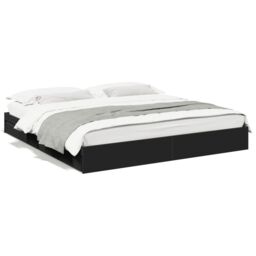 Berkfield Home Bed Frame with Drawers without Mattress Black 200x200 cm - thumbnail 2