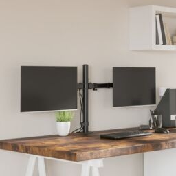 Berkfield Home Dual Monitor Stand Black Steel VESA 75/100 mm - thumbnail 1