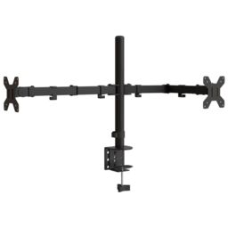 Berkfield Home Dual Monitor Stand Black Steel VESA 75/100 mm - thumbnail 3