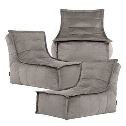 icon Dolce Large Beanbag Lounger, Velvet (3-Pack) in Charcoal