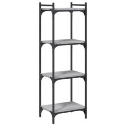 Berkfield Home Bookcase 4-Tier Grey Sonoma 40x30x120 cm Engineered Wood - Size: 40 x 30 x 120 cm - thumbnail 2