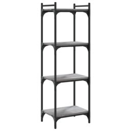 Berkfield Home Bookcase 4-Tier Grey Sonoma 40x30x120 cm Engineered Wood - Size: 40 x 30 x 120 cm - thumbnail 6