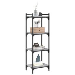 Berkfield Home Bookcase 4-Tier Grey Sonoma 40x30x120 cm Engineered Wood - Size: 40 x 30 x 120 cm - thumbnail 3