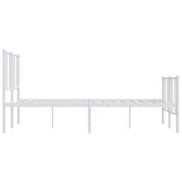 Berkfield Home Metal Bed Frame with Headboard & Footboard White 135x190 cm Double - thumbnail 7