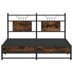 Berkfield Home Bed Frame without Mattress Smoked Oak 140x200 cm Engineered Wood in Brown - thumbnail 6