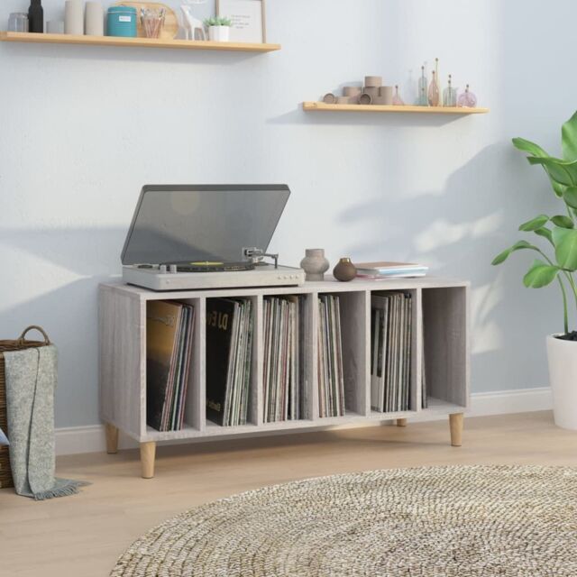Berkfield Home Record Cabinet Grey Sonoma 100x38x48 cm Engineered Wood - Size: 100 x 38 x 48 cm - image 1