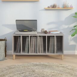 Berkfield Home Record Cabinet Grey Sonoma 100x38x48 cm Engineered Wood - Size: 100 x 38 x 48 cm - thumbnail 3