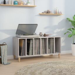 Berkfield Home Record Cabinet Grey Sonoma 100x38x48 cm Engineered Wood - Size: 100 x 38 x 48 cm