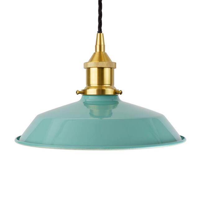 SE Home Duck Egg Blue Small Trinity Metal Pendant Light - Polished Brass - image 1