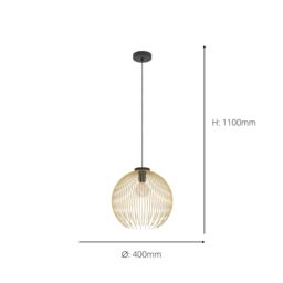 Eglo Venezuela Gold Steel Pendant Light in Black - thumbnail 4