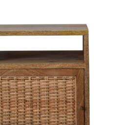 Wyld Haus Breil Natural Mango Wood Bedside Table with Rattan Door in Brown - thumbnail 5