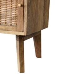 Wyld Haus Breil Natural Mango Wood Bedside Table with Rattan Door in Brown - thumbnail 7