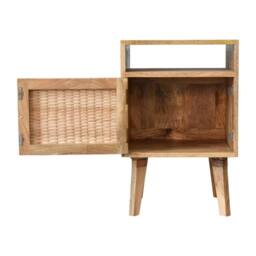 Wyld Haus Breil Natural Mango Wood Bedside Table with Rattan Door in Brown - thumbnail 6