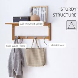 KORVIXA Mounted Shelf Clothes Rack Hanging in Natural - thumbnail 4
