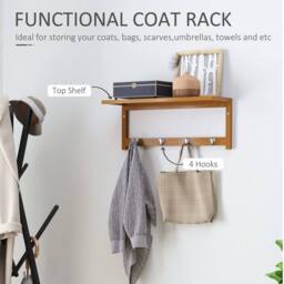 KORVIXA Mounted Shelf Clothes Rack Hanging in Natural - thumbnail 3