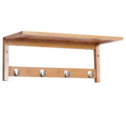 KORVIXA Mounted Shelf Clothes Rack Hanging in Natural
