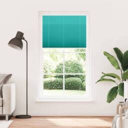 Berkfield Home Pleated Blind Petrol Green 105x200 cm Fabric Width 104.4 cm Polyester in Aqua
