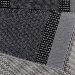 THE RUGS Designer Velours Band Rug & Runner Polypropylene Low Pile Rug in Grey - Size: 80 cm x 450 cm - thumbnail 2