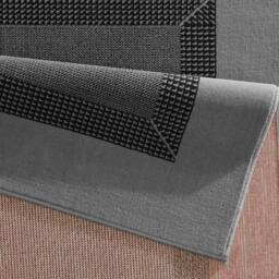 THE RUGS Designer Velours Band Rug & Runner Polypropylene Low Pile Rug in Grey - Size: 80 cm x 450 cm - thumbnail 3