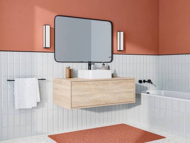 Vente-unique Wall-Hung Vanity Unit - Light Natural - 94 Cm - TEANA II in Light Oak - image 1