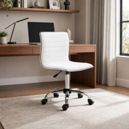 STILVORA Office Chair with Adjustable Height in White - thumbnail 1