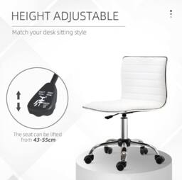STILVORA Office Chair with Adjustable Height in White - thumbnail 4