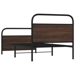 Berkfield Home Bed Frame Without Mattress 100x190 cm Brown Oak Engineered Wood - thumbnail 7