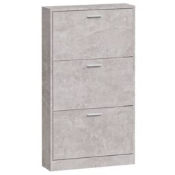 Berkfield Home Shoe Cabinet Concrete Grey 59x17x108 cm Engineered Wood - Size: 59 x 17 x 108 cm - thumbnail 5