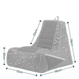 icon Meta Gaming Childrens Bean Bag Recliner in Grey - Size: Small - thumbnail 9