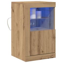 Berkfield Home Side Cabinets with LED Lights 2 pcs Artisan Oak 41x37x67 cm in Brown - Size: 41 x 37 x 67 cm - thumbnail 3