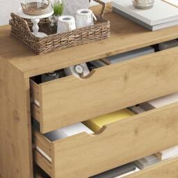 Berkfield Home Drawer Cabinet OTTA 76.5x39.5x90cm Solid Wood Pine in Light Brown - Size: 76.5x39.5x90 cm - thumbnail 4