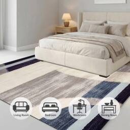 MCC Direct Short Pile Rectangular Arch Pattern Rug Indoor Carpet 6 sizes in Blue - Size: 60 cm x 110 cm - thumbnail 4