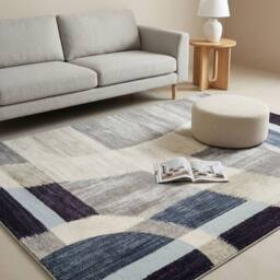 MCC Direct Short Pile Rectangular Arch Pattern Rug Indoor Carpet 6 sizes in Blue - Size: 60 cm x 110 cm - thumbnail 3