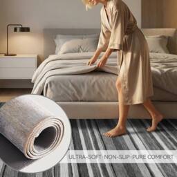MCC Direct Short Pile Rectangular Arch Pattern Rug Indoor Carpet 6 sizes in Blue - Size: 60 cm x 110 cm - thumbnail 8