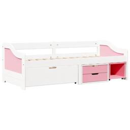Berkfield Home Day Bed with 3 Drawers without Mattress IRUN White&Pink 90x200 cm in Pink