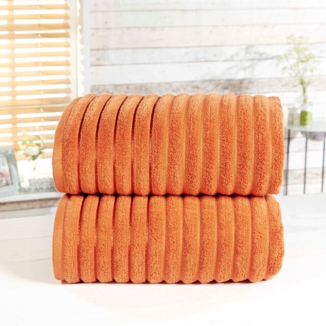 Rapport Home Ribbed Super Soft Cotton Towel in Light Red - image 1