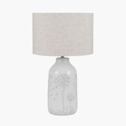 Ruma Set of 2 Flora White Floral Ceramic Table Lamp - thumbnail 4