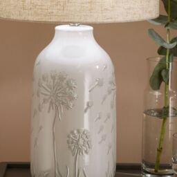 Ruma Set of 2 Flora White Floral Ceramic Table Lamp - thumbnail 6