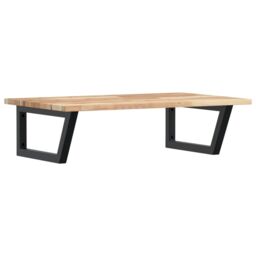 Berkfield Home Basin Shelf Wall Mounted Steel & Solid Wood Acacia in Brown - thumbnail 2