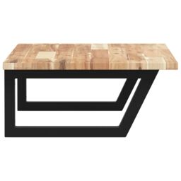 Berkfield Home Basin Shelf Wall Mounted Steel & Solid Wood Acacia in Brown - thumbnail 5