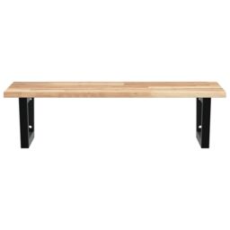 Berkfield Home Basin Shelf Wall Mounted Steel & Solid Wood Acacia in Brown - thumbnail 4