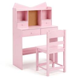 VOGREX Kids Desk & Chair Study Set in Pink - thumbnail 1
