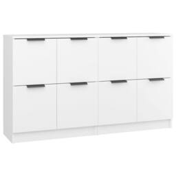 Berkfield Home Sideboards 2 pcs White 60x30x70 cm Engineered Wood - Size: 60 x 30 x 70 cm - thumbnail 1
