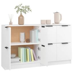 Berkfield Home Sideboards 2 pcs White 60x30x70 cm Engineered Wood - Size: 60 x 30 x 70 cm - thumbnail 6