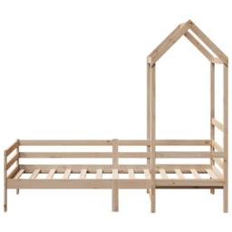 Berkfield Home Beautiful Day Bed with Roof without Mattress 80x200 cm Solid Wood in Light Oak - thumbnail 6