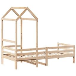 Berkfield Home Beautiful Day Bed with Roof without Mattress 80x200 cm Solid Wood in Light Oak - thumbnail 8