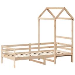Berkfield Home Beautiful Day Bed with Roof without Mattress 80x200 cm Solid Wood in Light Oak