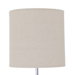 First Choice Lighting Chrome Touch Operated Table Lamp with Natural Linen Shade in Silver - thumbnail 4