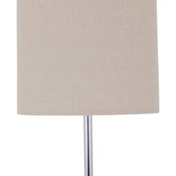First Choice Lighting Chrome Touch Operated Table Lamp with Natural Linen Shade in Silver - thumbnail 3
